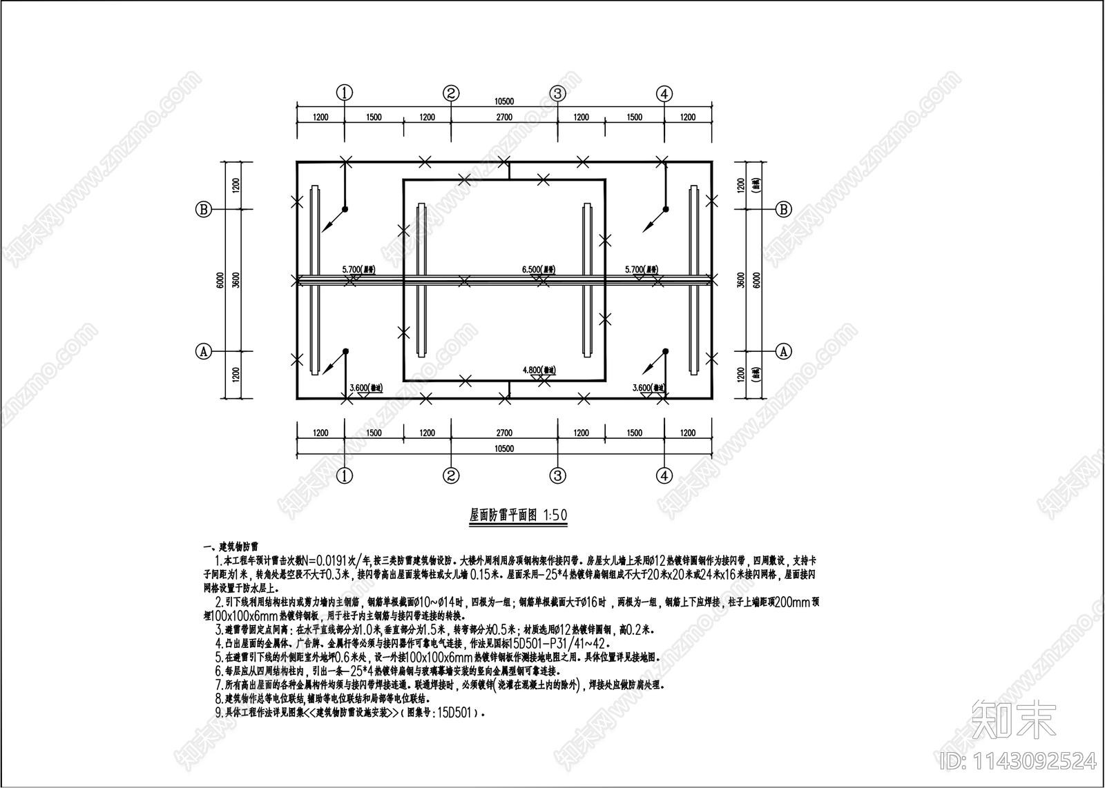 仿古休闲连廊详图施工图下载【ID:1143092524】