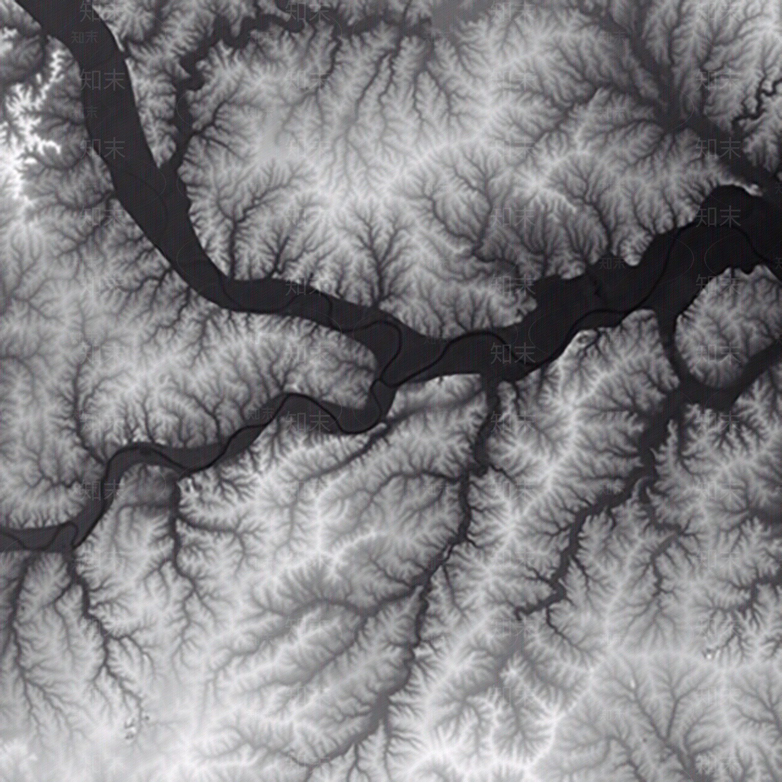 山脉河流黑白凹凸置换贴图下载【ID:1143096855】