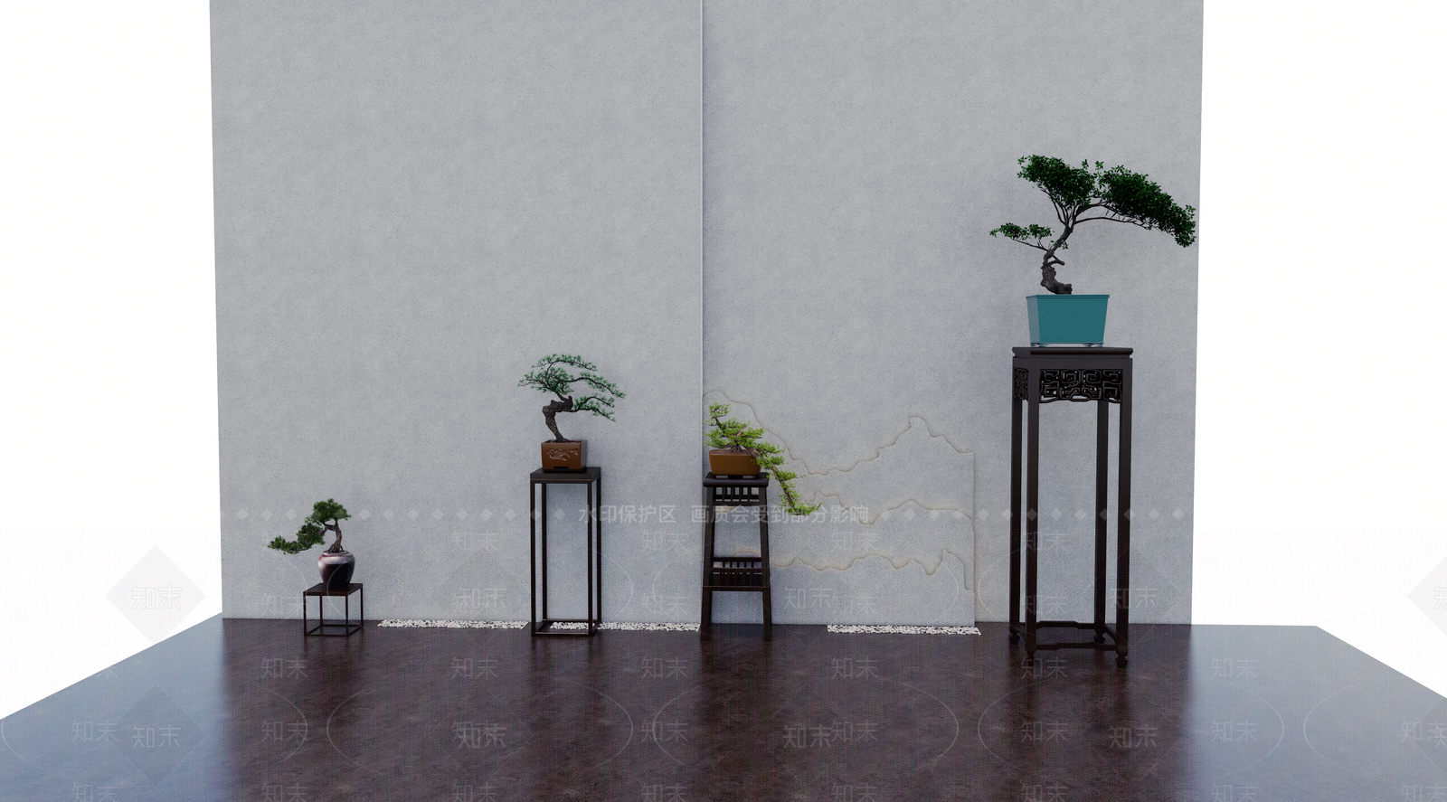 新中式花几端景台SU模型下载【ID:1143099290】