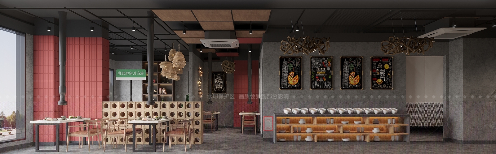 现代西餐厅3D模型下载【ID:1213970954】