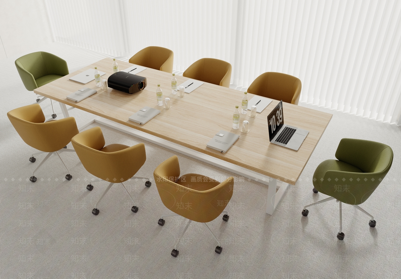 现代会议桌椅3D模型下载【ID:1143104007】