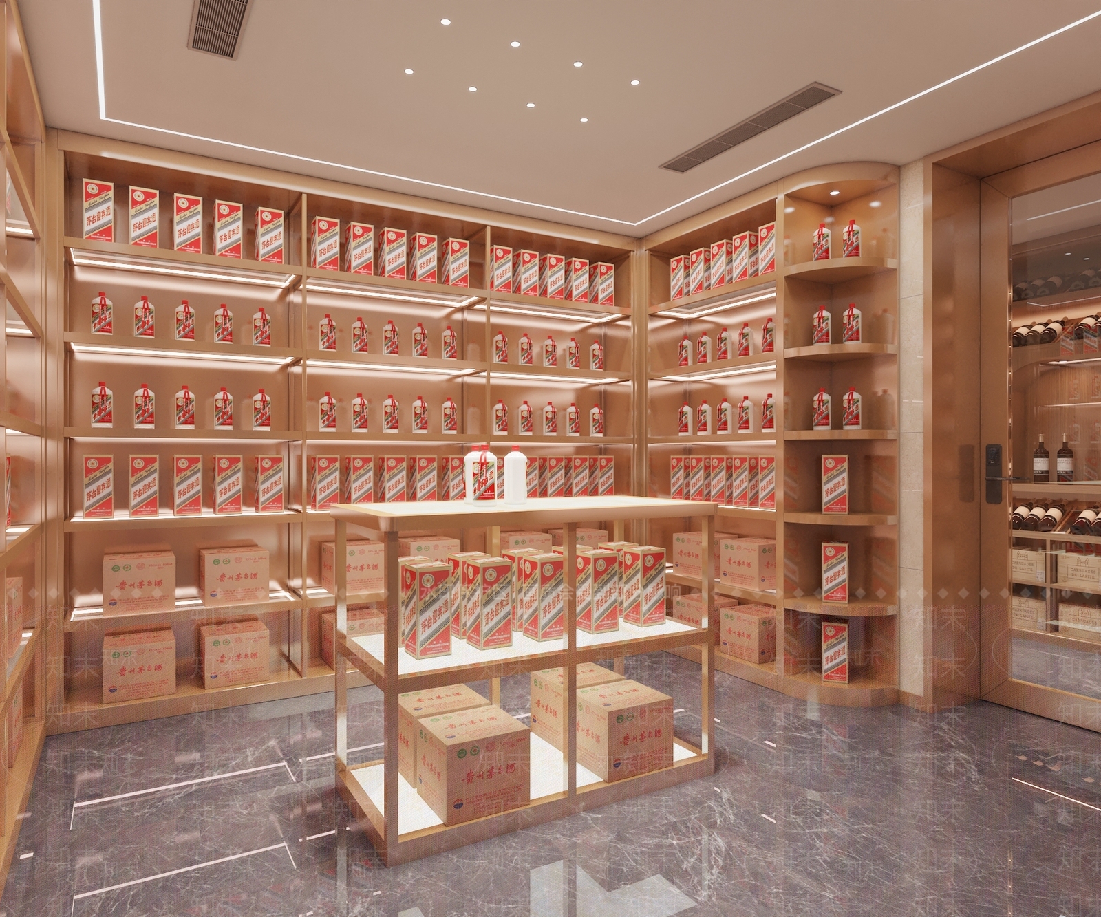 烟酒店不锈钢实木红酒窖冷藏室恒温室恒温柜展示柜冷藏柜红酒酒窖3D模型下载【ID:1143105401】