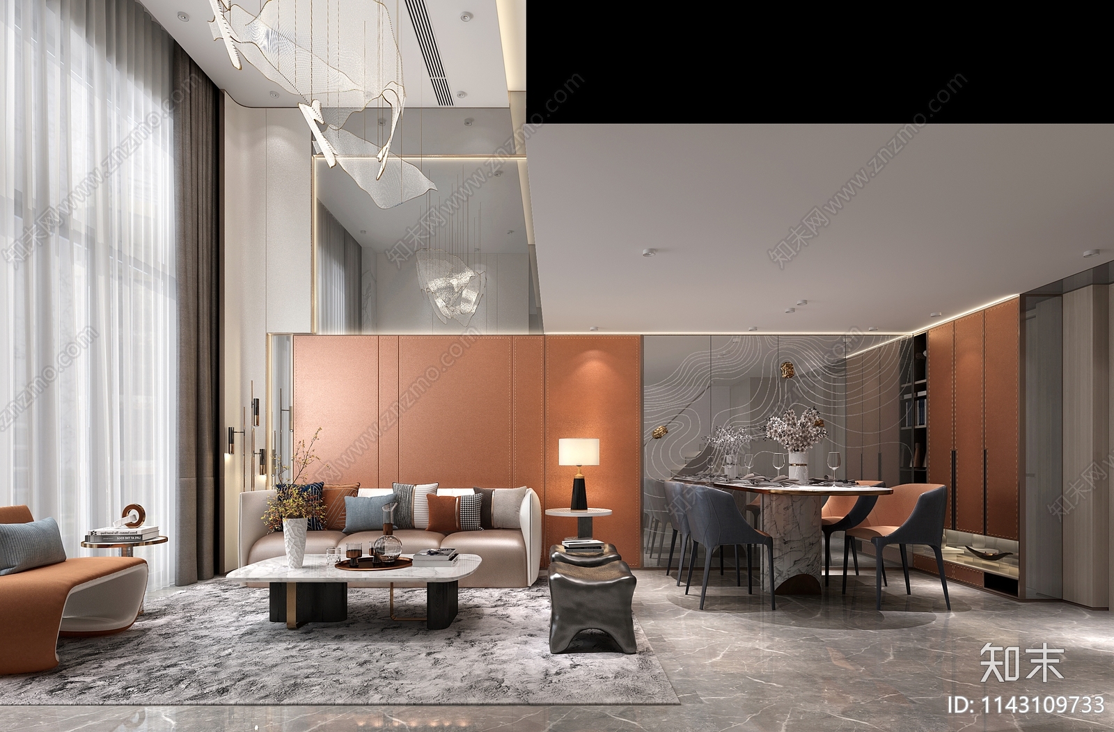 公寓样板房室内装修cad施工图下载【ID:1143109733】