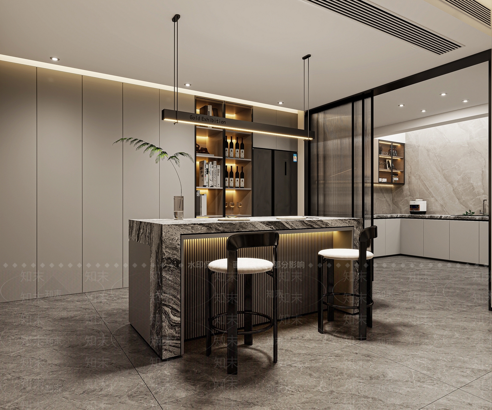 现代餐厅3D模型下载【ID:1143118927】