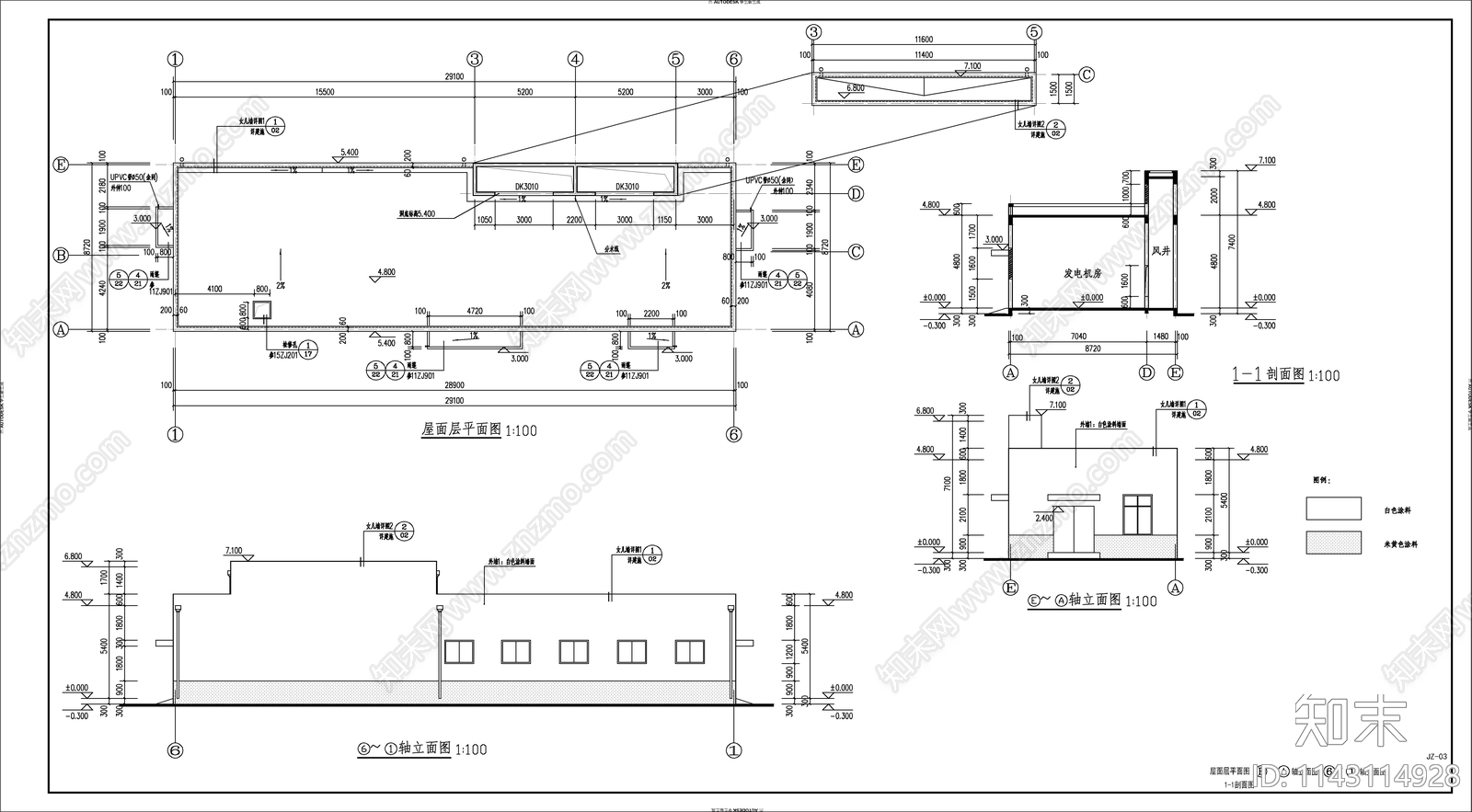 配电房建筑cad施工图下载【ID:1143114928】