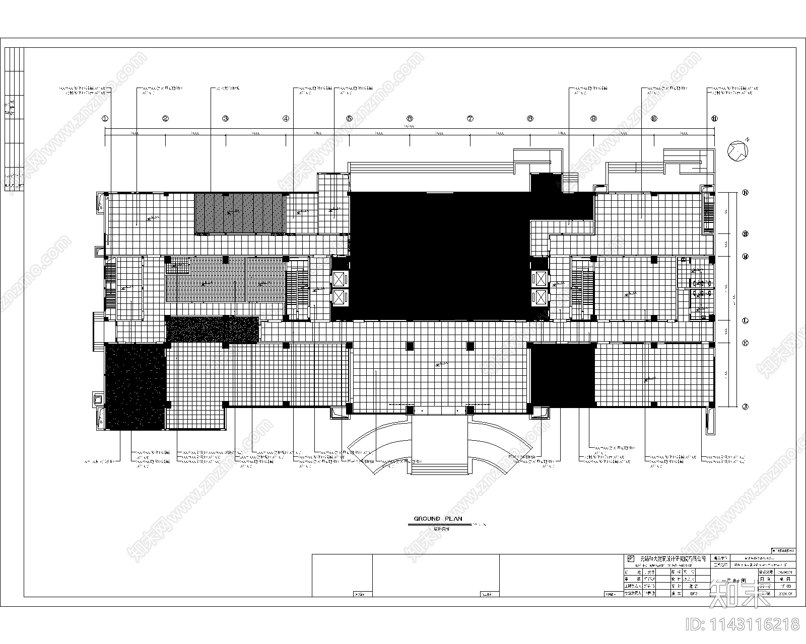 办公楼室内装修cad施工图下载【ID:1143116218】