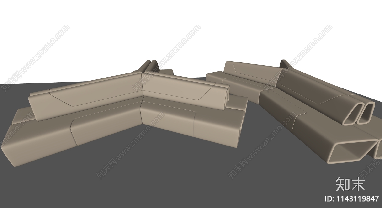 现代异形卡座沙发SU模型下载【ID:1143119847】