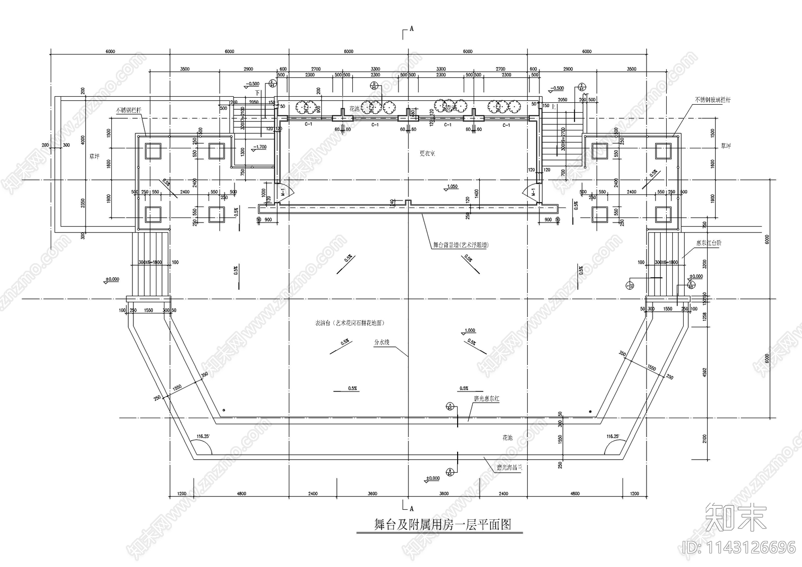 舞台就建筑cad施工图下载【ID:1143126696】