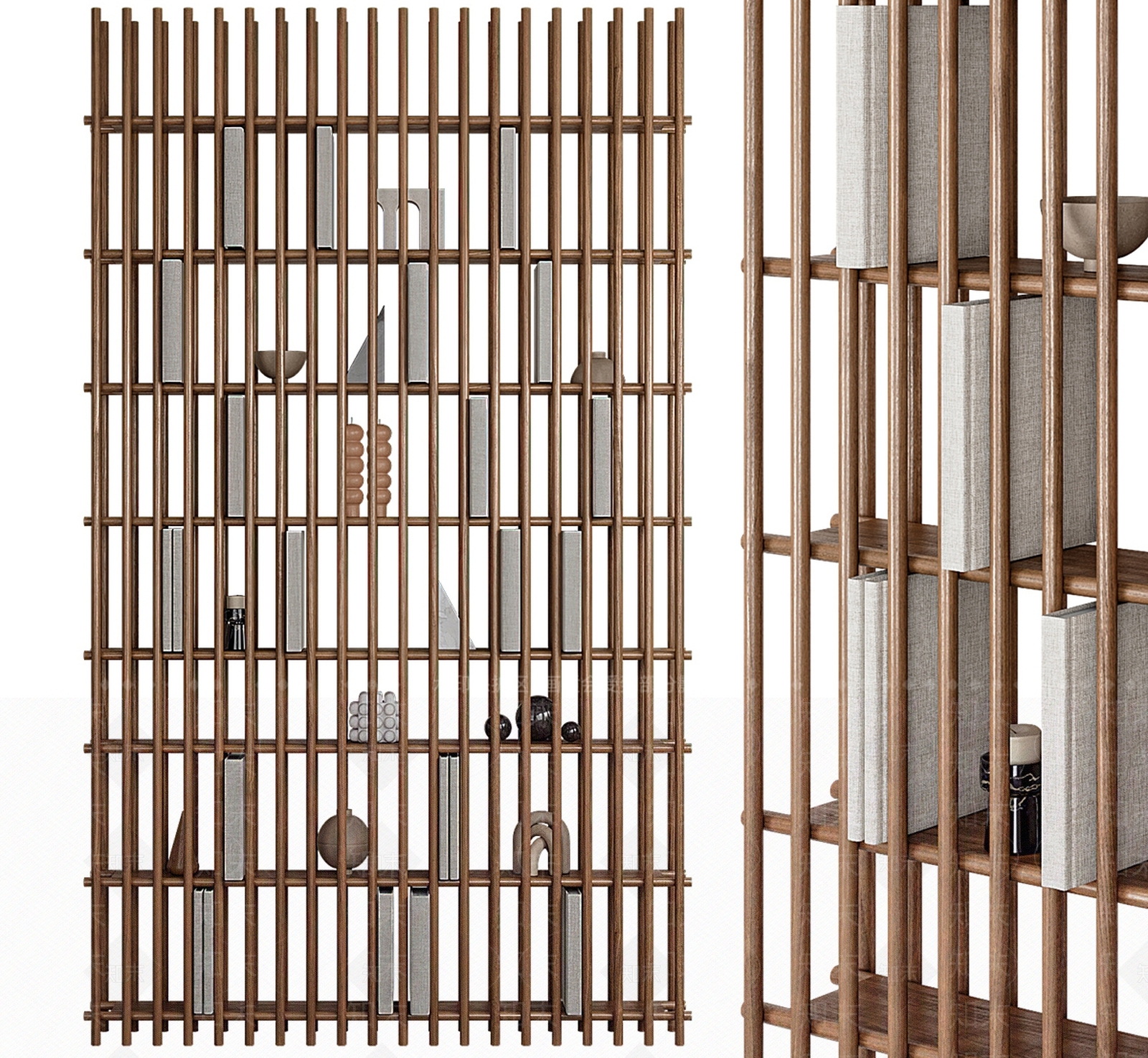 现代实木隔断3D模型下载【ID:1143136754】