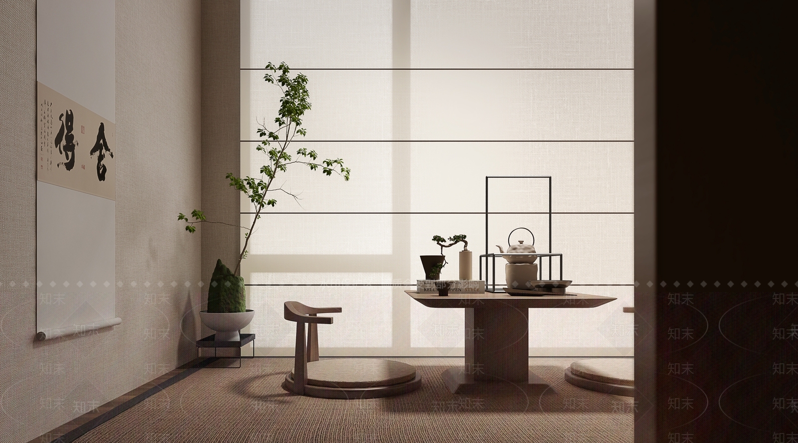 乐尚设计新中式茶室SU模型下载【ID:1144537378】