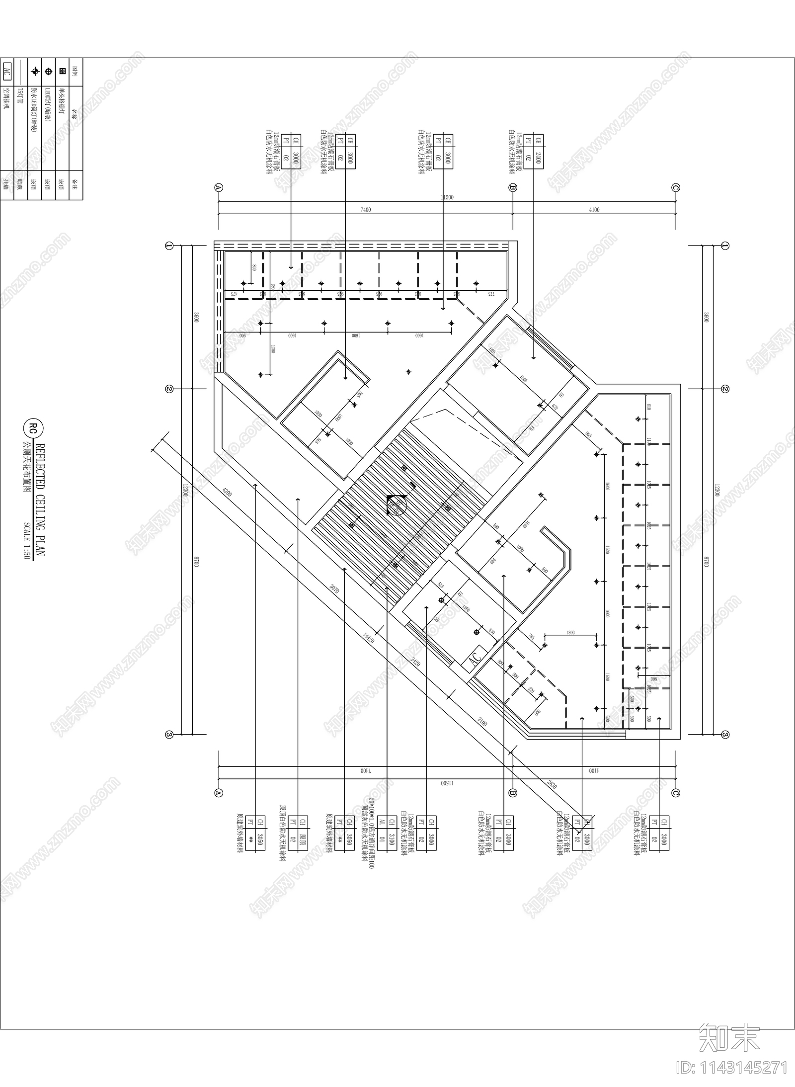 公厕公共卫生间cad施工图下载【ID:1143145271】