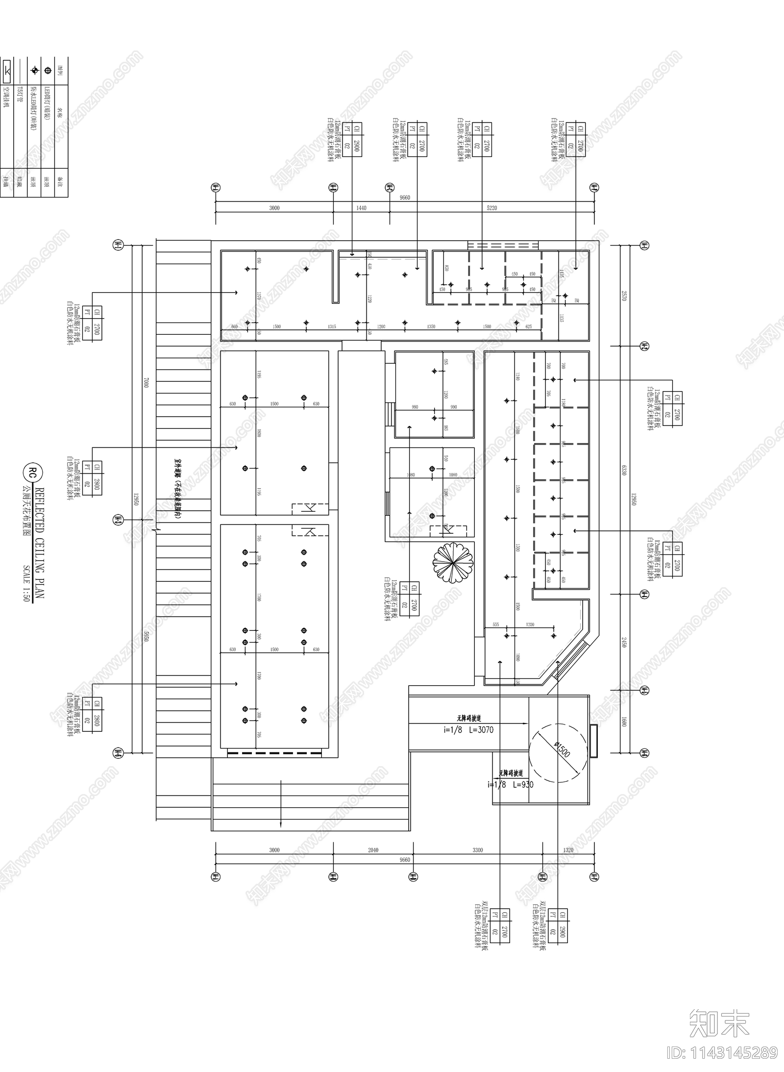 公厕公共卫生间cad施工图下载【ID:1143145289】