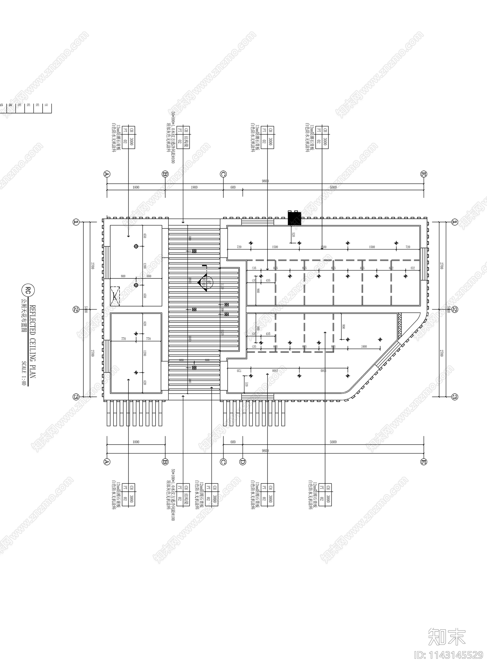 公厕公共卫生间cad施工图下载【ID:1143145529】