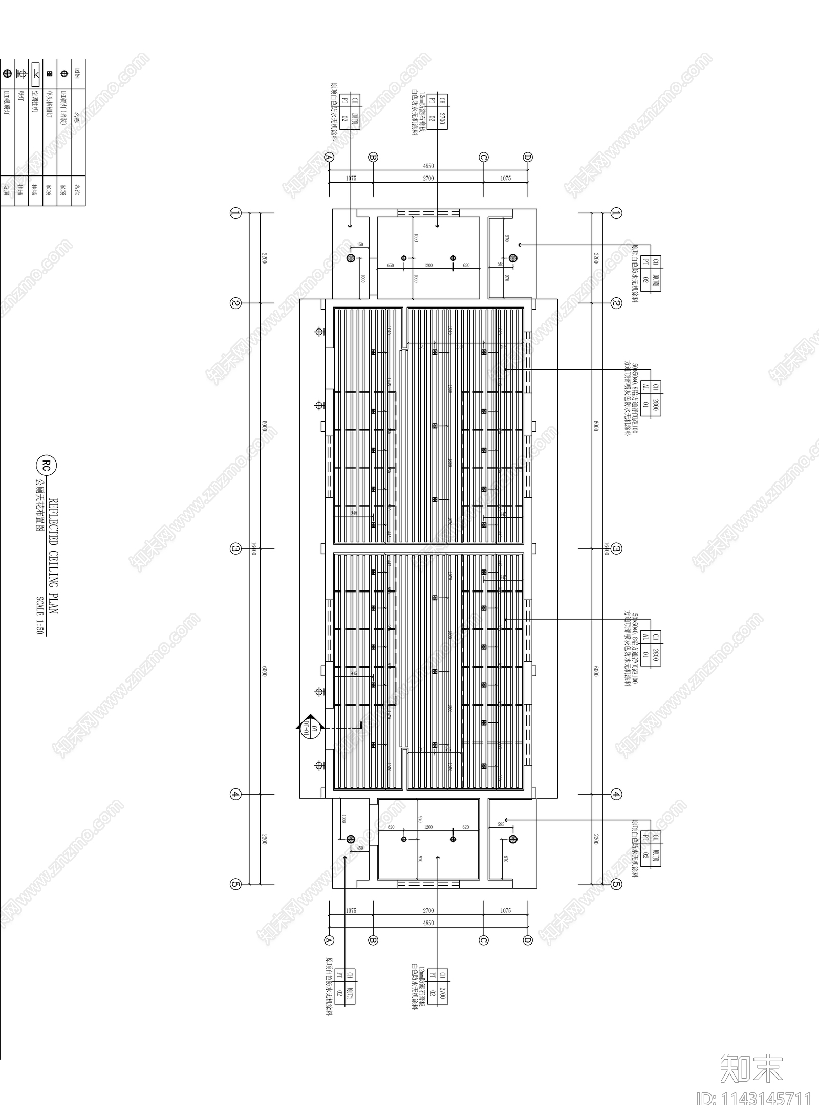 公厕公共卫生间cad施工图下载【ID:1143145711】