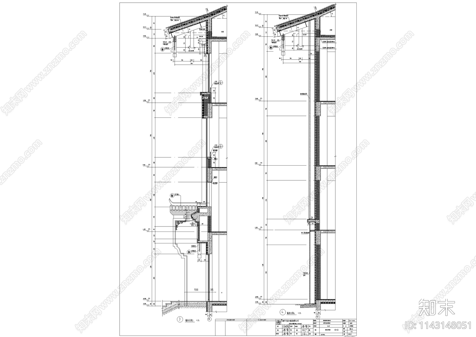 仿古街区古建深化cad施工图下载【ID:1143148051】