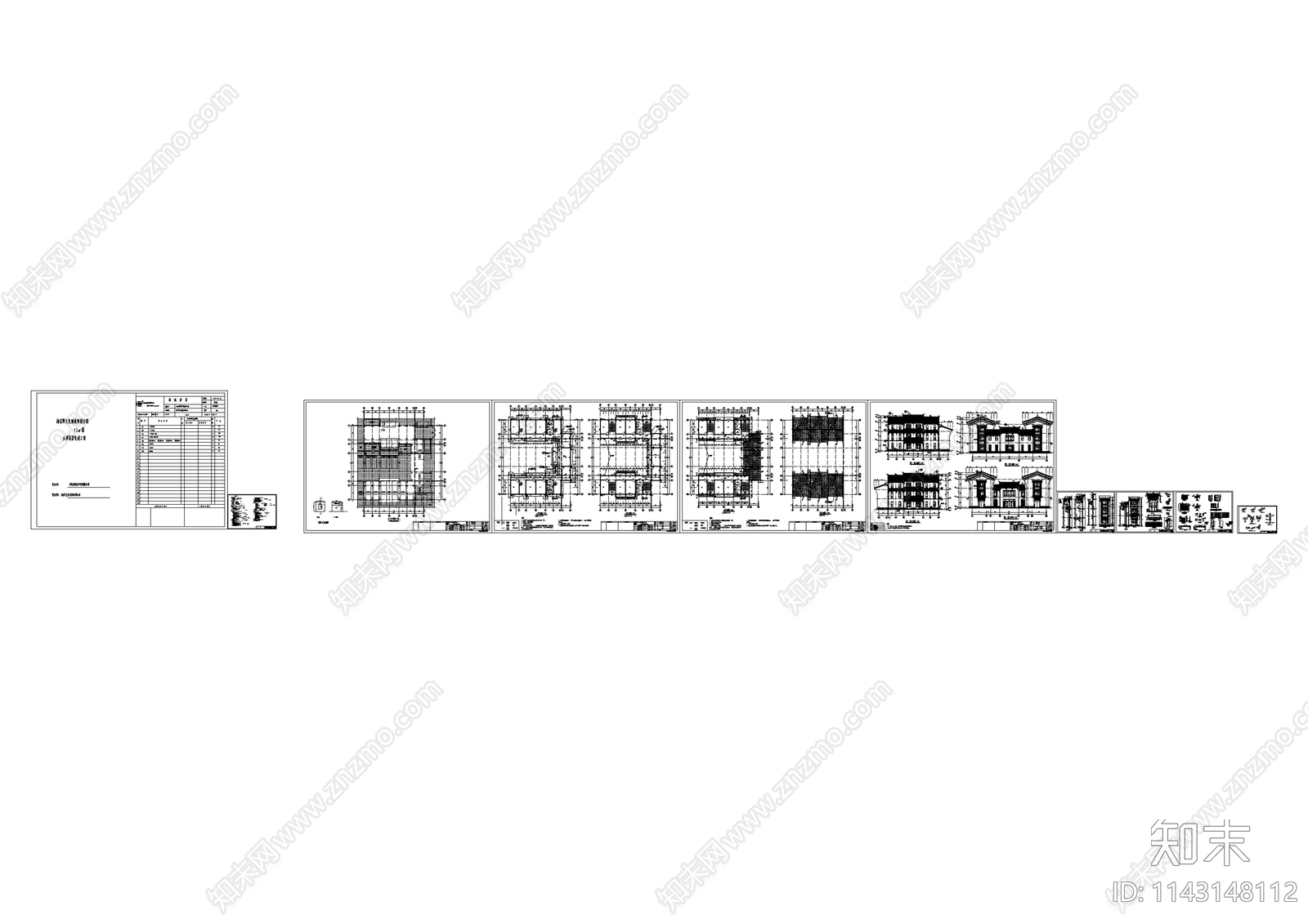 仿古街区古建深化cad施工图下载【ID:1143148112】