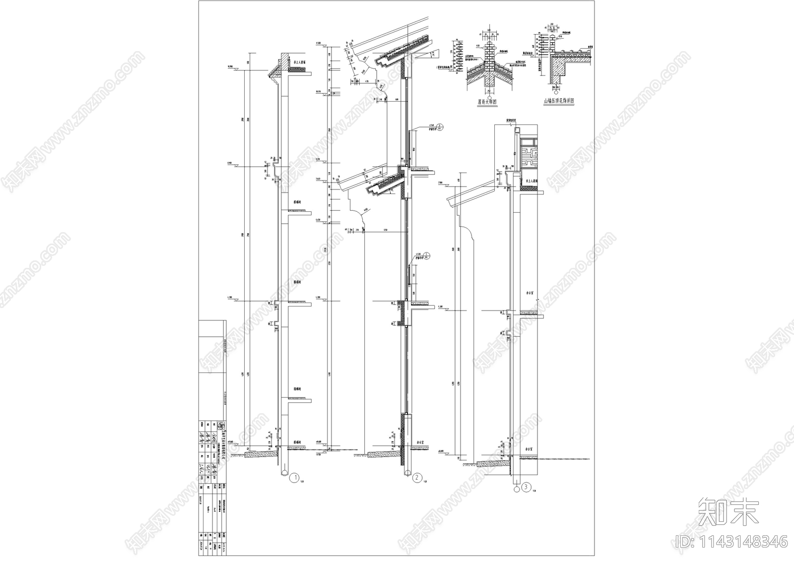 仿古街区古建深化cad施工图下载【ID:1143148346】