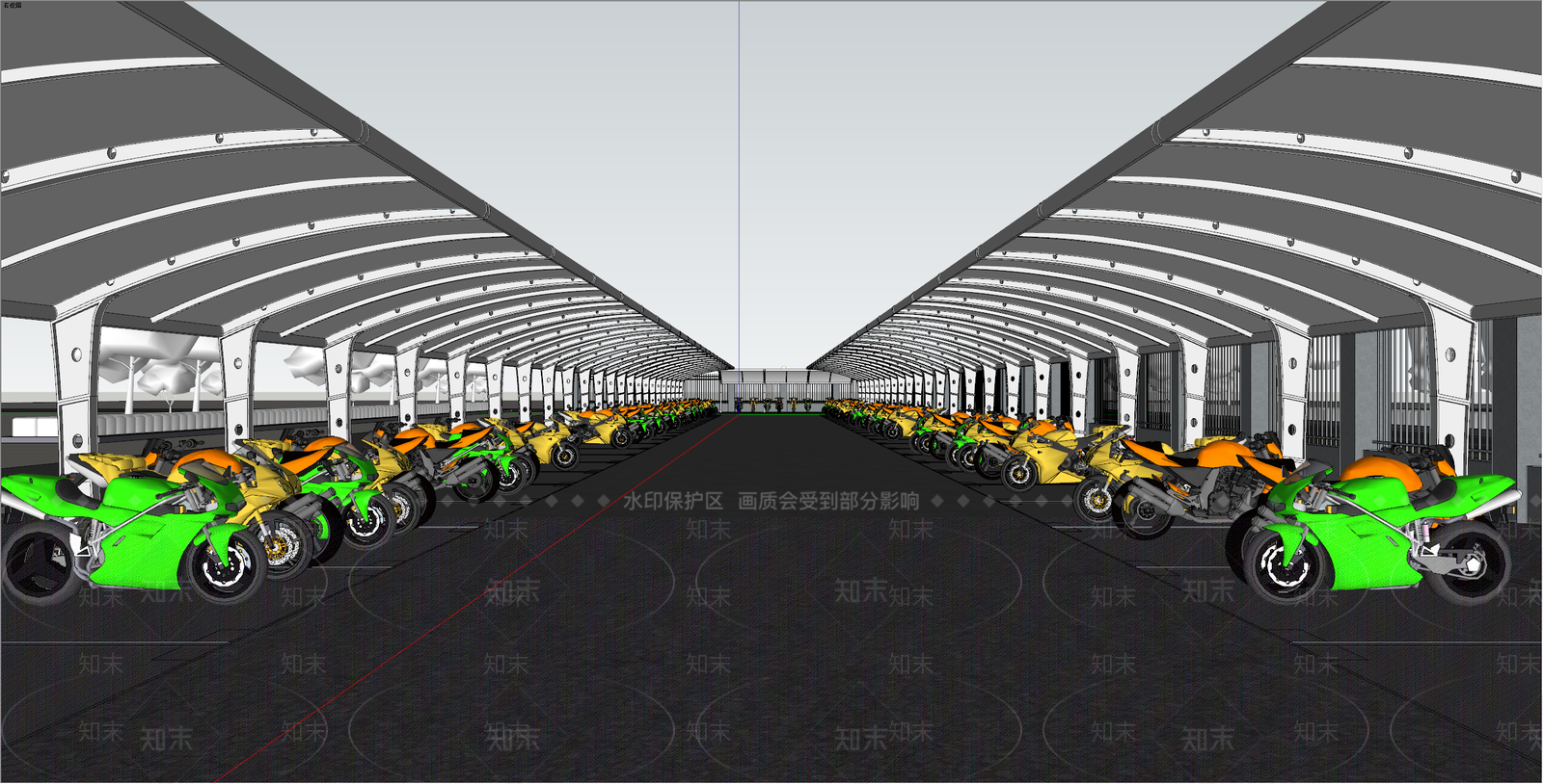 现代停车场SU模型下载【ID:1143148887】