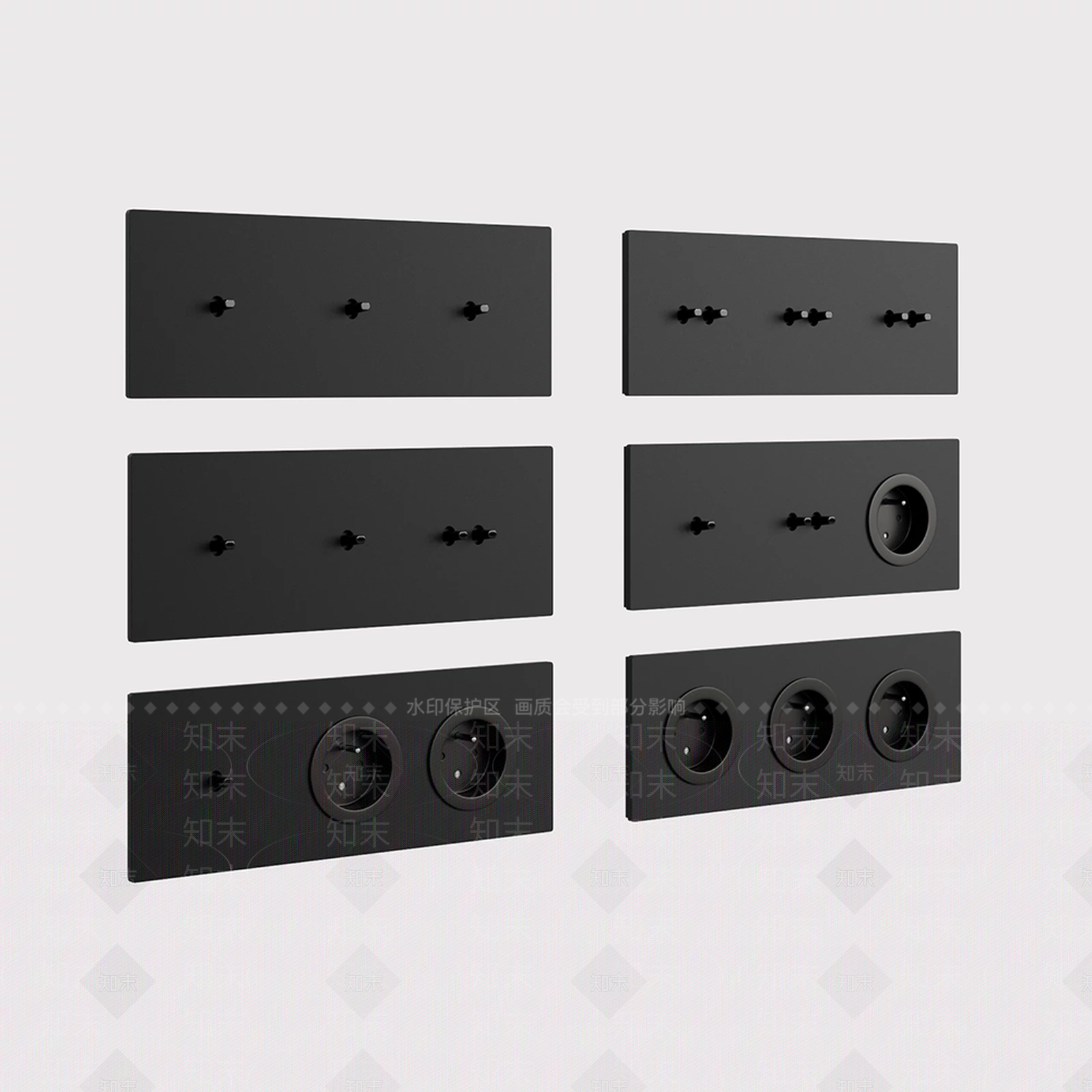 现代开关面板3D模型下载【ID:1143149702】