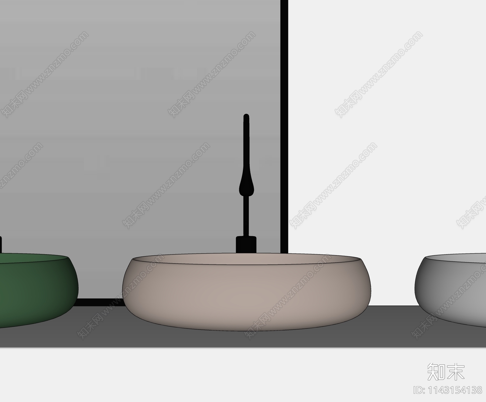 洗面盆SU模型下载【ID:1143154138】