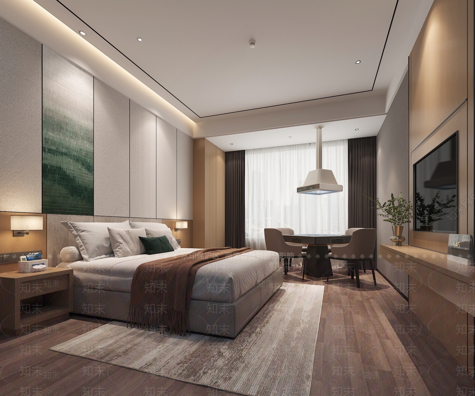 现代酒店客房SU模型下载【ID:1143154164】