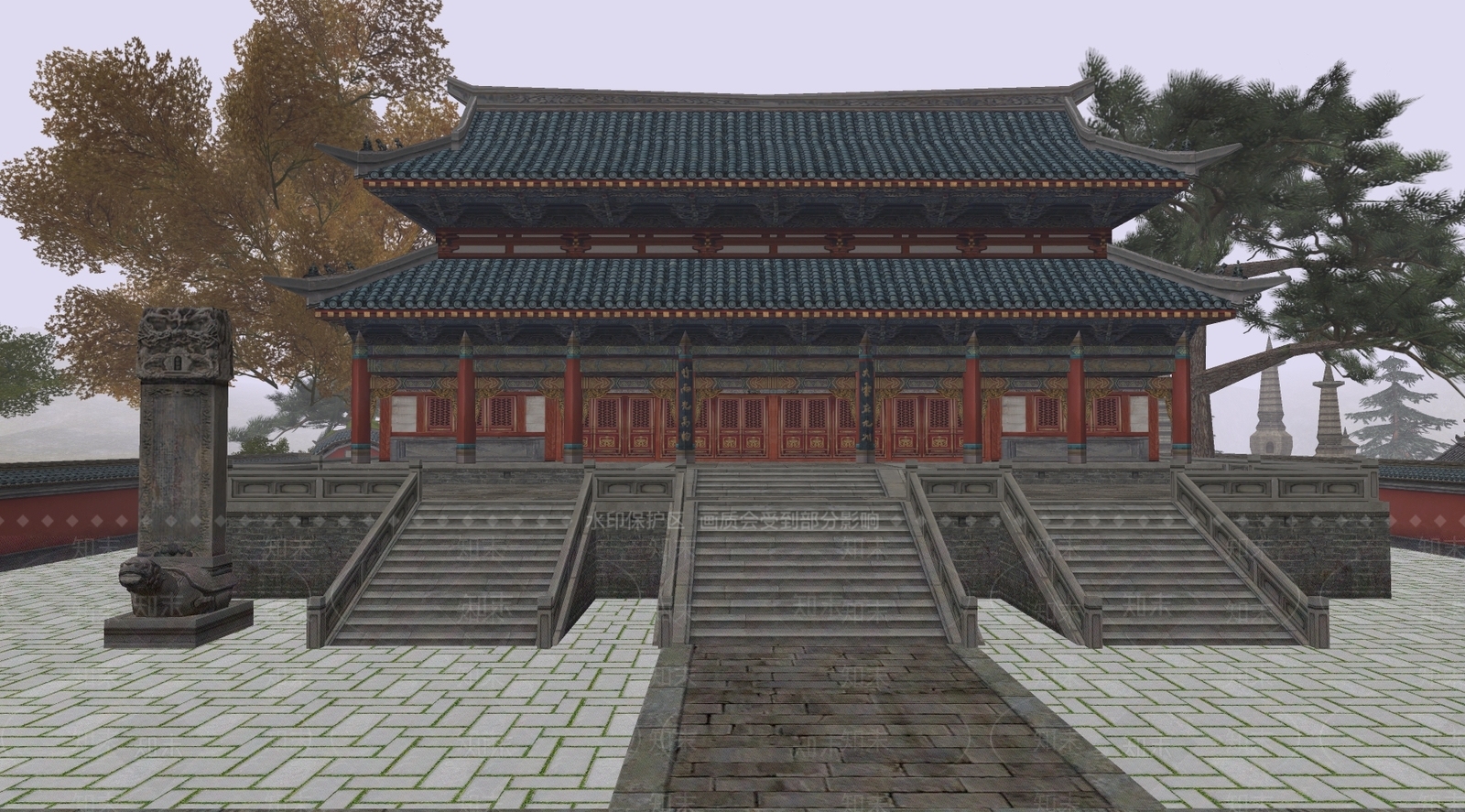 中式寺庙建筑SU模型下载【ID:1143162526】