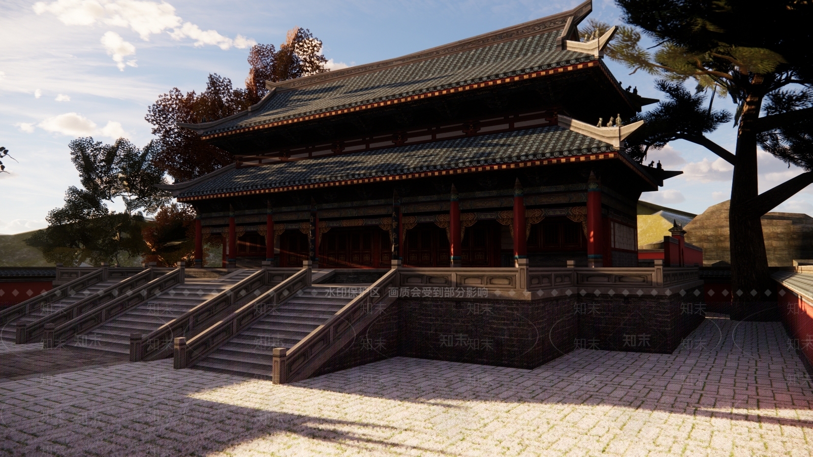 中式寺庙建筑SU模型下载【ID:1143162526】