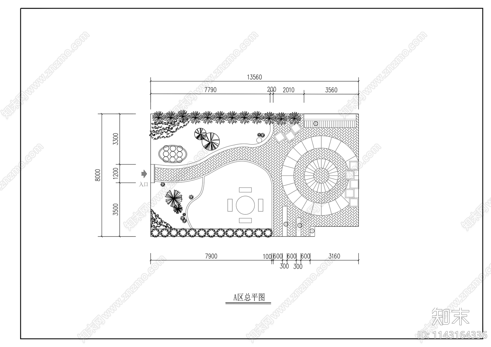 小型屋顶花园景观cad施工图下载【ID:1143164336】