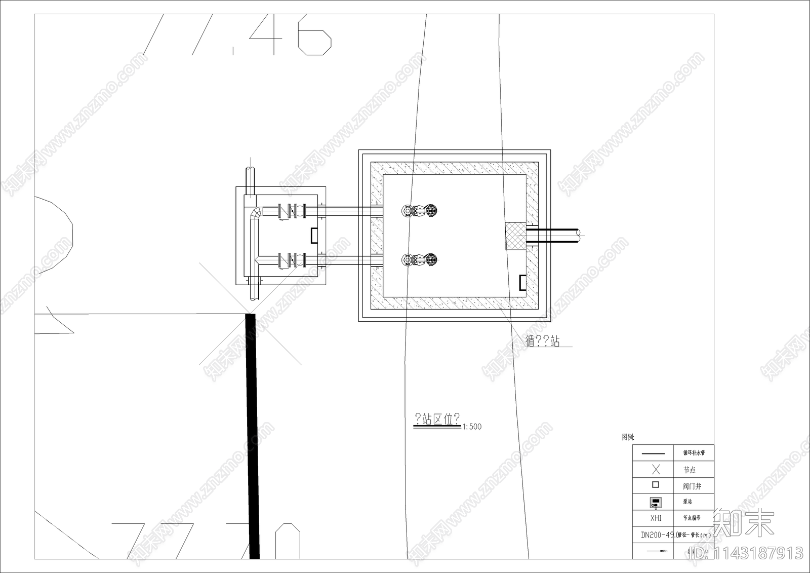 某大学活水泵站工艺cad施工图下载【ID:1143187913】