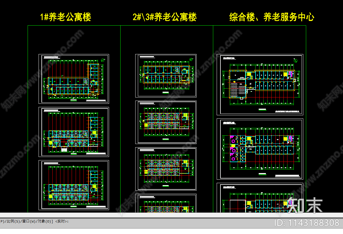 养老院建筑cad施工图下载【ID:1143188308】