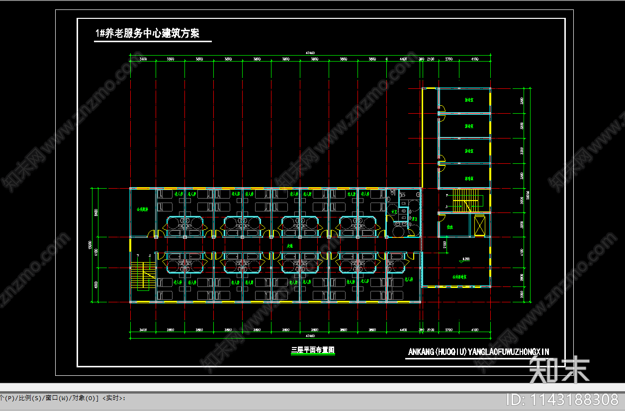 养老院建筑cad施工图下载【ID:1143188308】