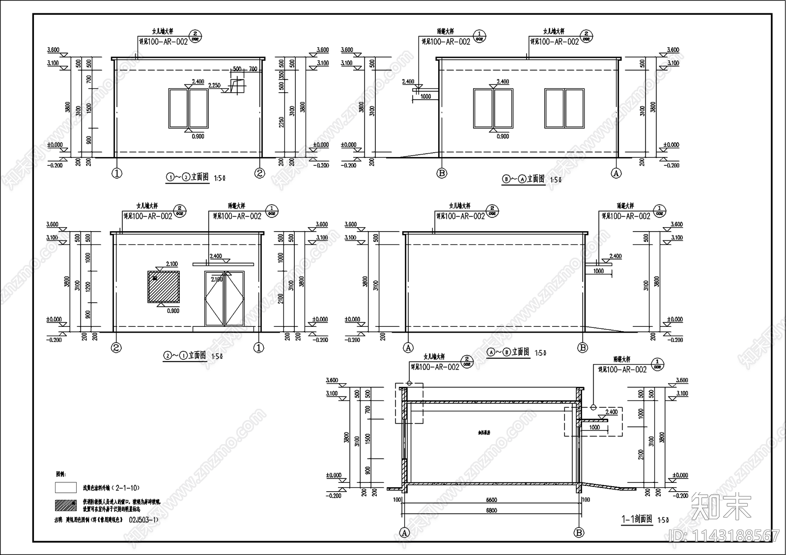 加压泵房建筑施工图下载【ID:1143188567】