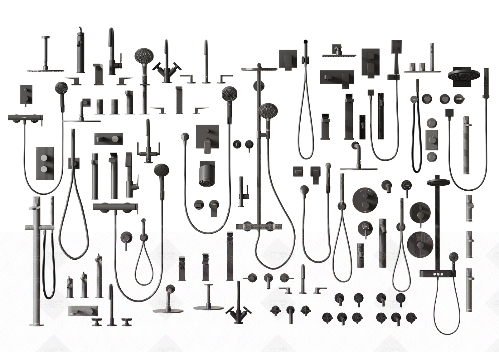 现代水龙头淋浴3D模型下载【ID:1143201880】