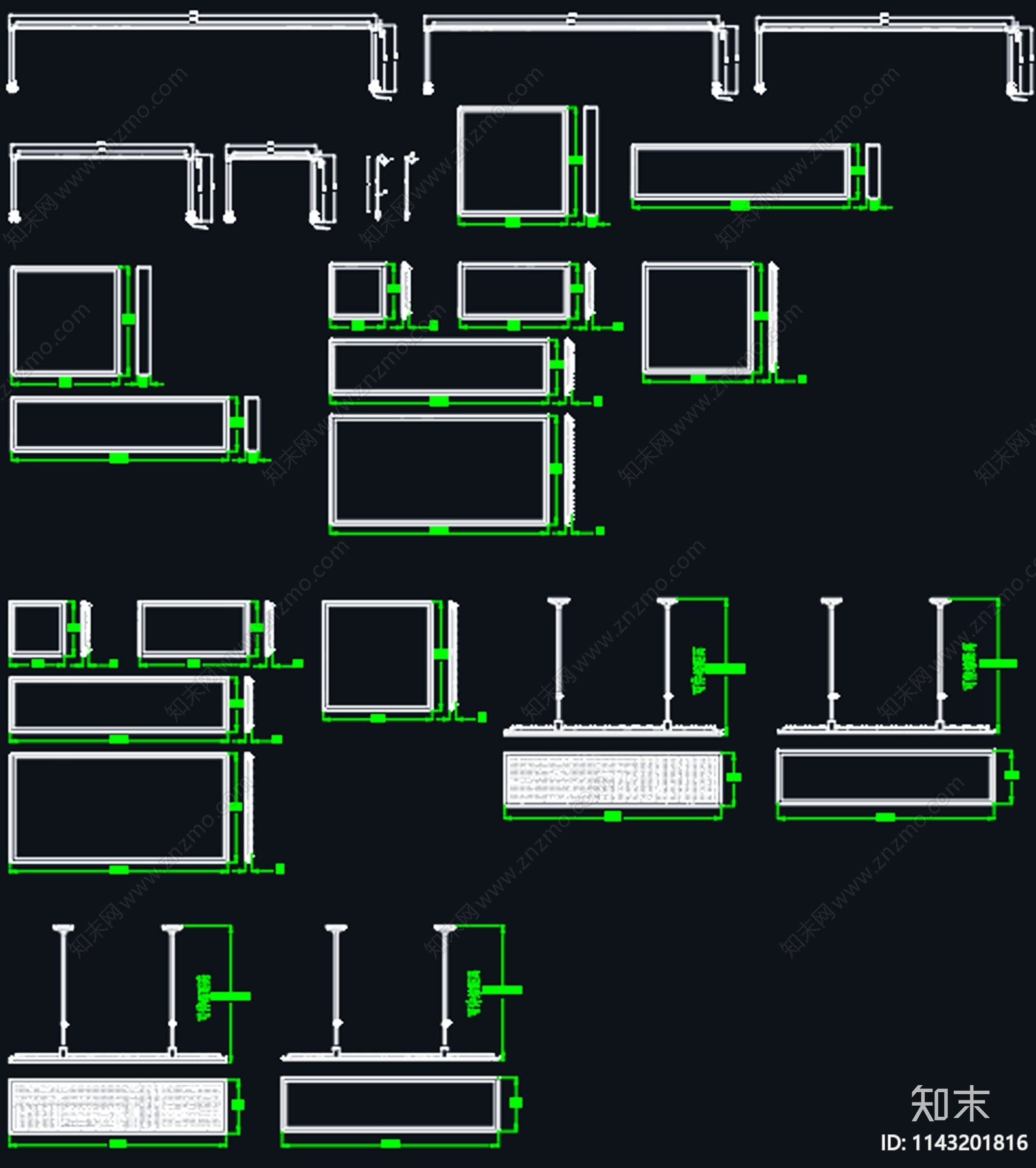 室内灯具cad施工图下载【ID:1143201816】