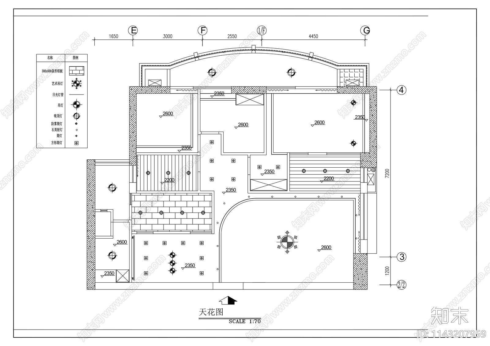 平层家装室内装修cad施工图下载【ID:1143207959】