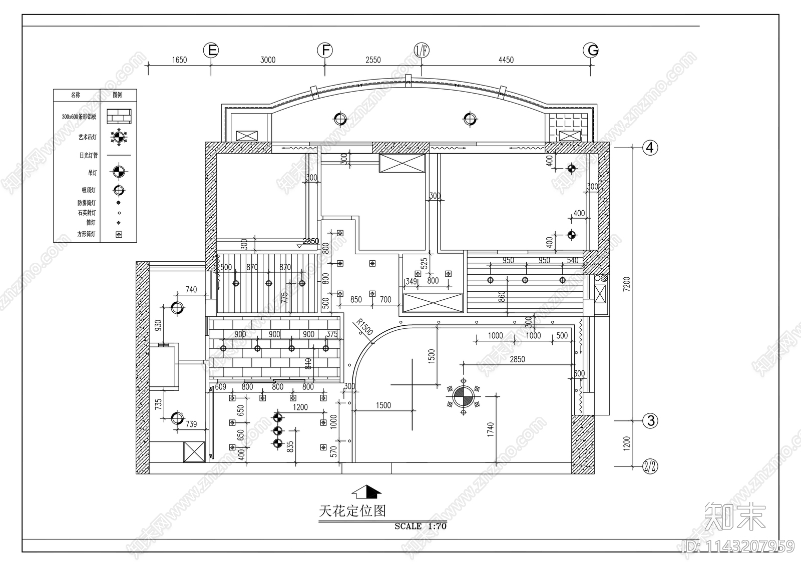 平层家装室内装修cad施工图下载【ID:1143207959】