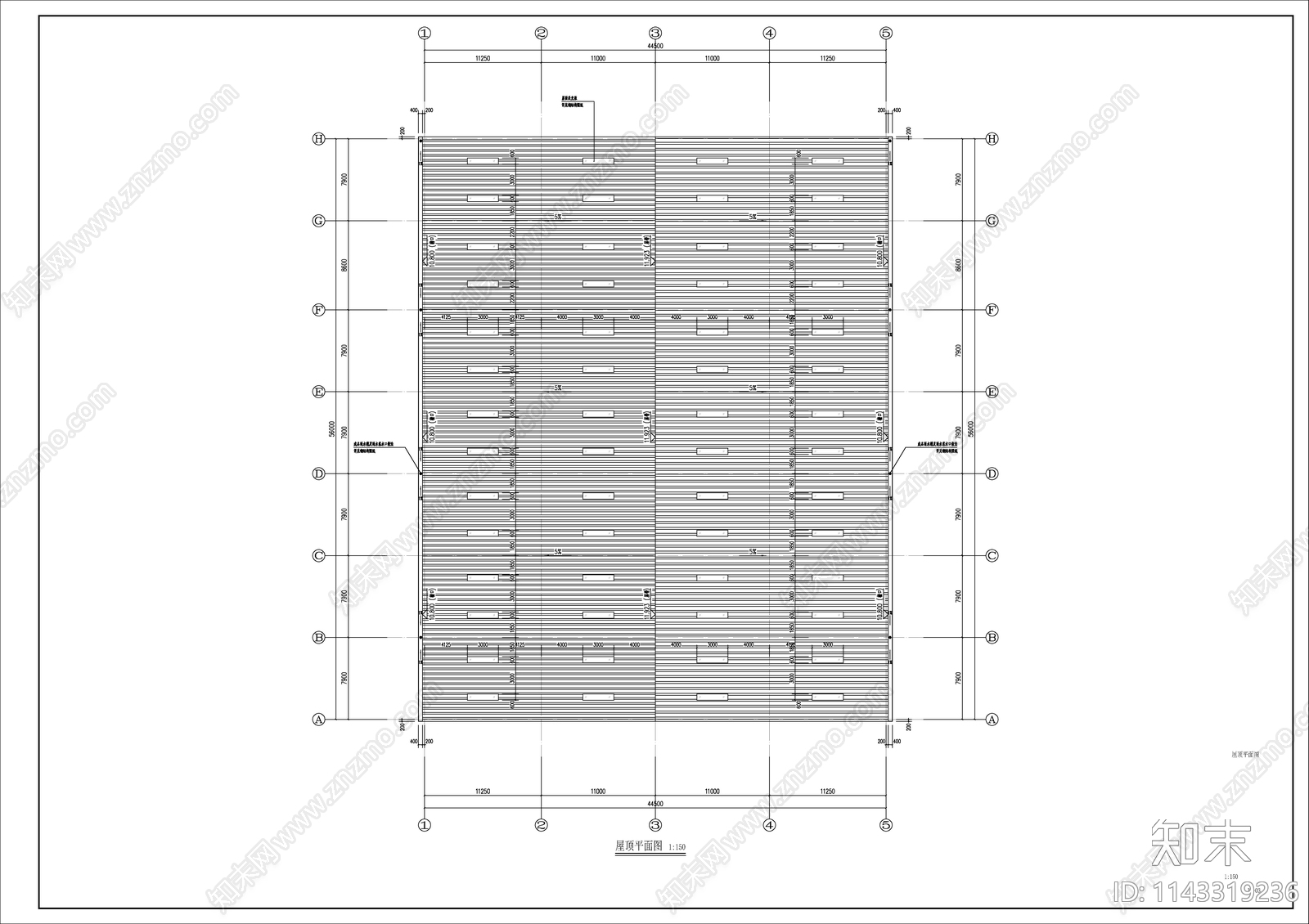 园区中型食堂建筑cad施工图下载【ID:1143319236】