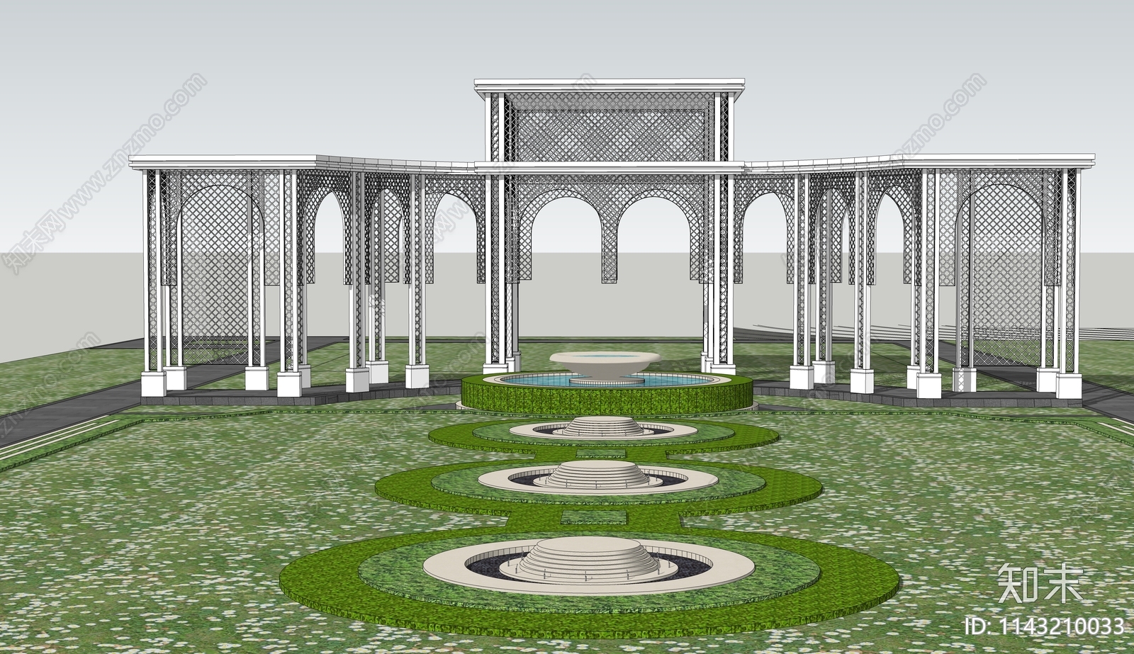 现代景观公园SU模型下载【ID:1143210033】