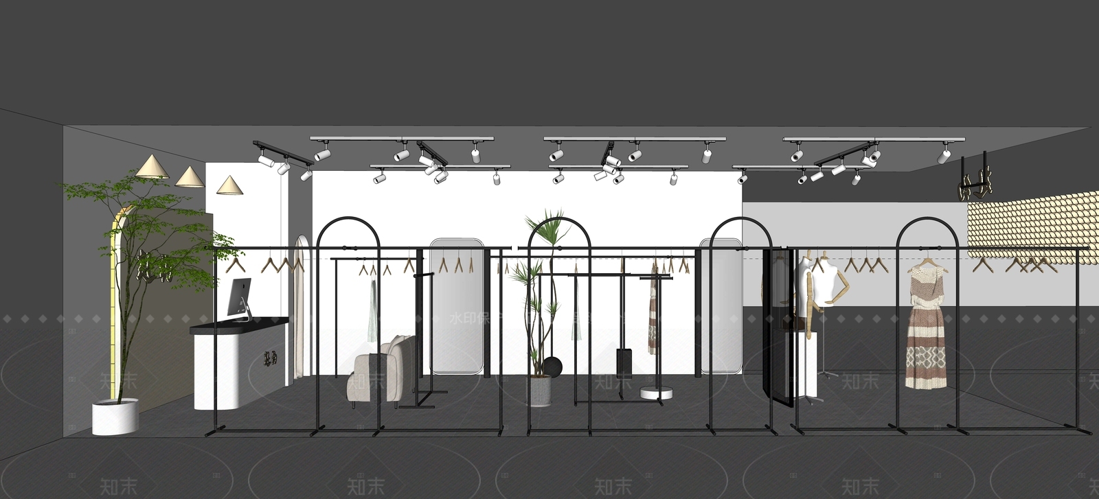 现代服装店SU模型下载【ID:1143210487】