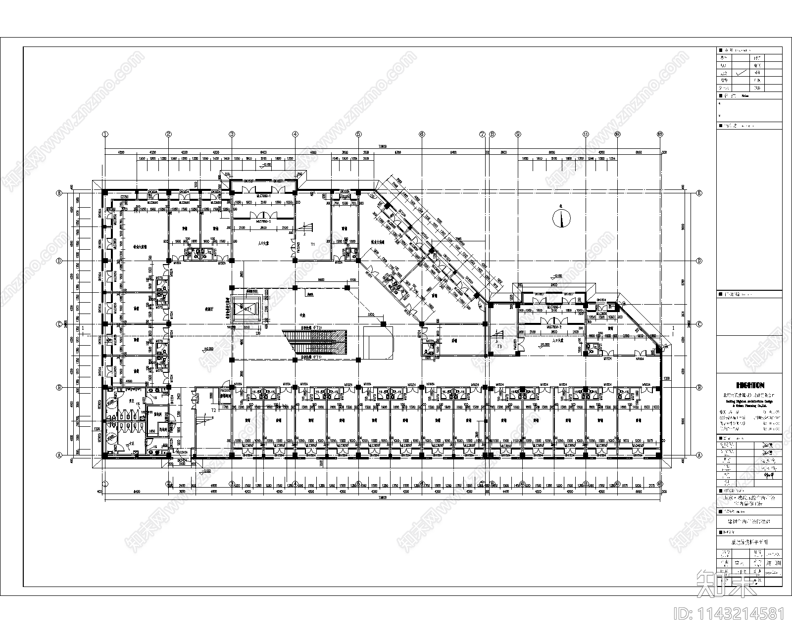 售楼部室内装修cad施工图下载【ID:1143214581】