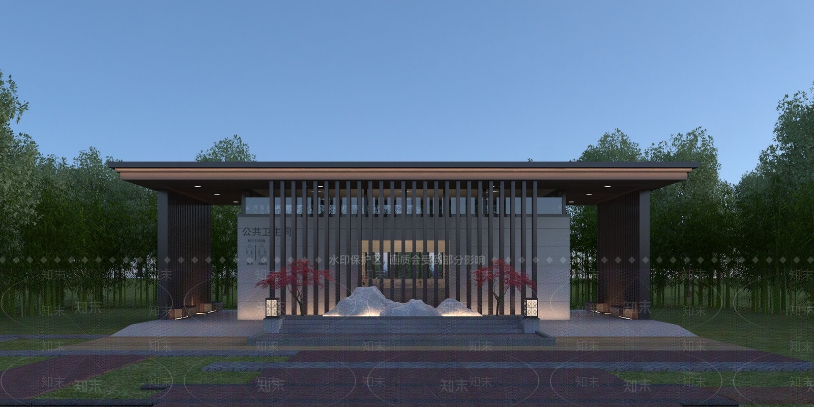 现代公共卫生间3D模型下载【ID:1143216264】