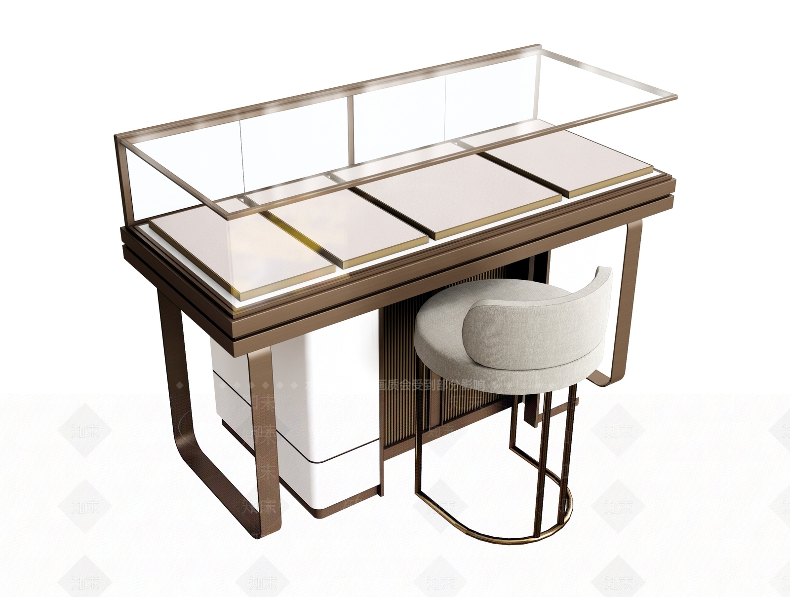 现代珠宝柜陈列柜SU模型下载【ID:1143217361】