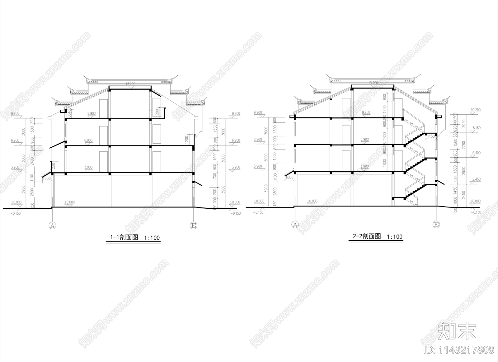 古建筑cad施工图下载【ID:1143217808】
