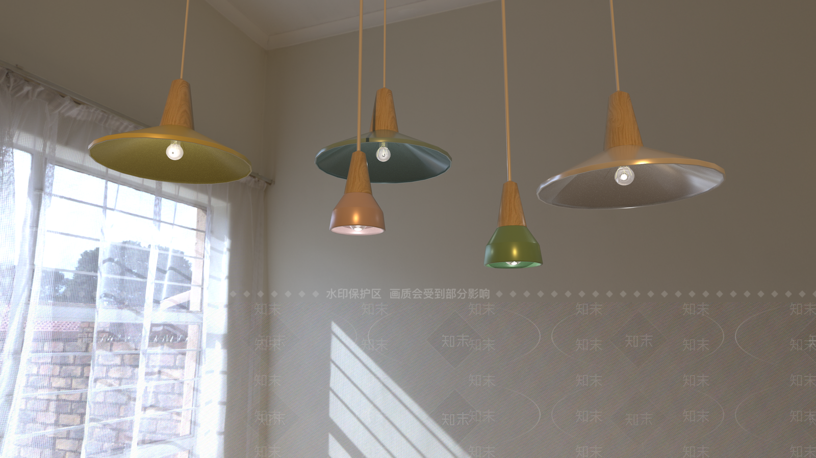 现代室内简约吊灯SU模型下载【ID:1143221974】