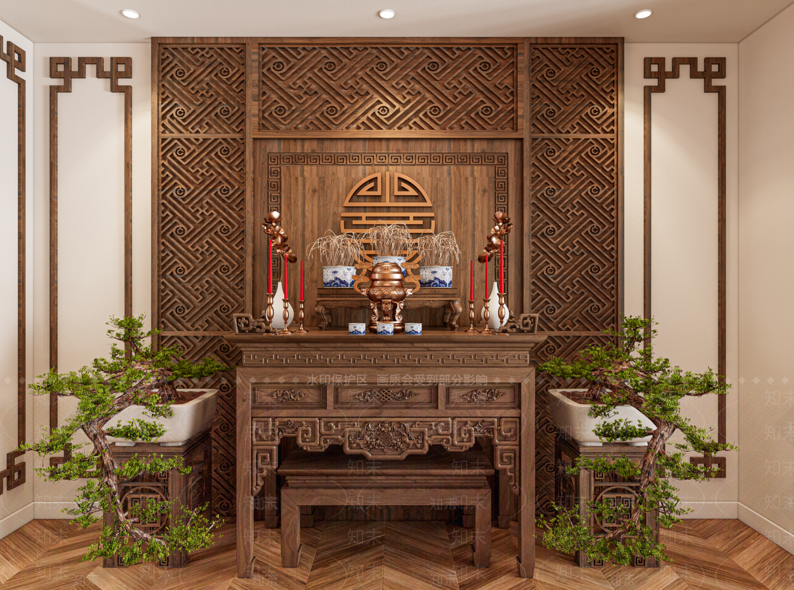 中式神龛SU模型下载【ID:1143222880】