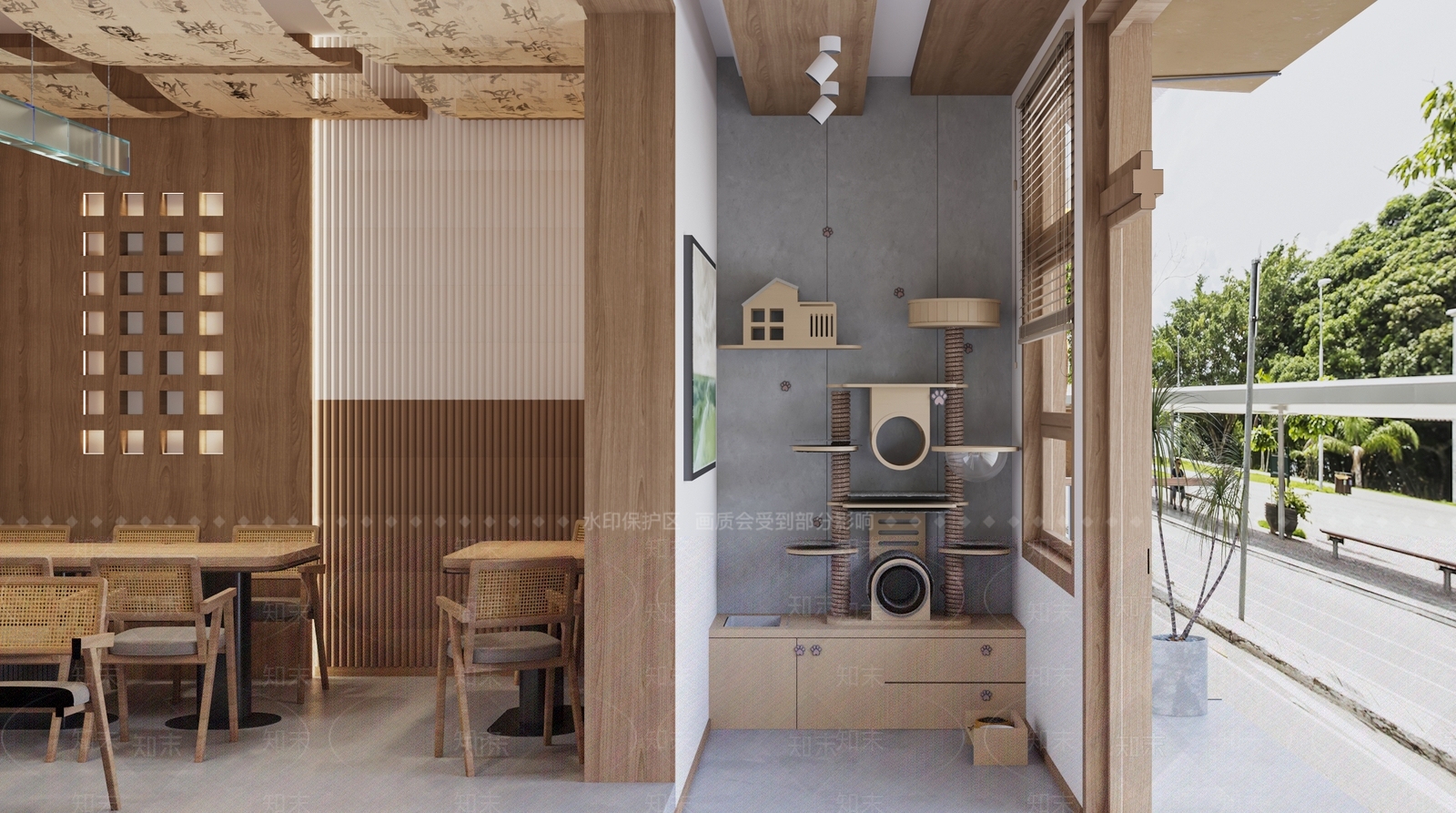 猫咪主题奶茶店3D模型下载【ID:1143224697】