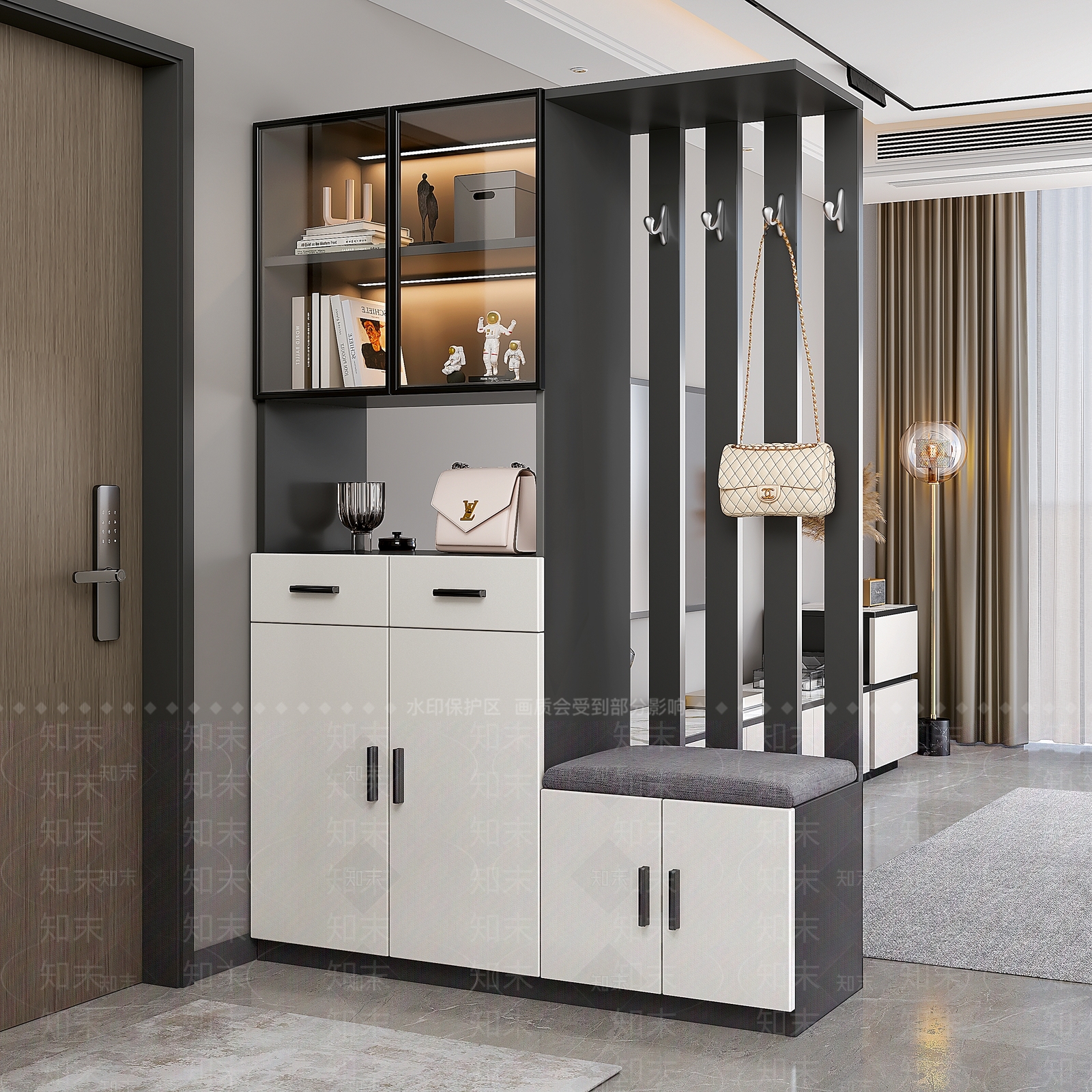 门厅玄关柜鞋柜3D模型下载【ID:1143224854】