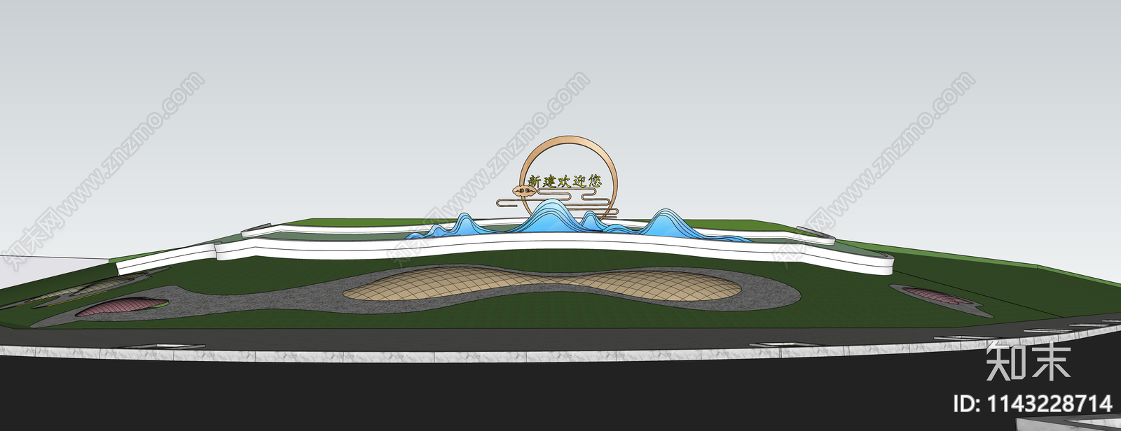 现代口袋公园SU模型下载【ID:1143228714】