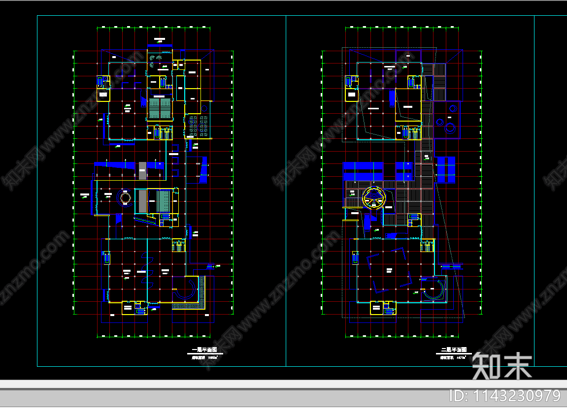 科技馆建筑平面图cad施工图下载【ID:1143230979】