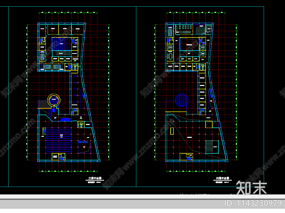 科技馆建筑平面图cad施工图下载【ID:1143230979】